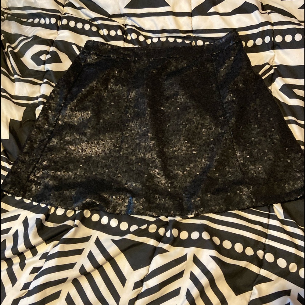 Black sequin skirt